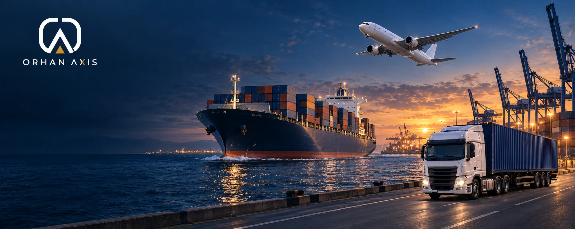 Global trade logistics by sea, air and road